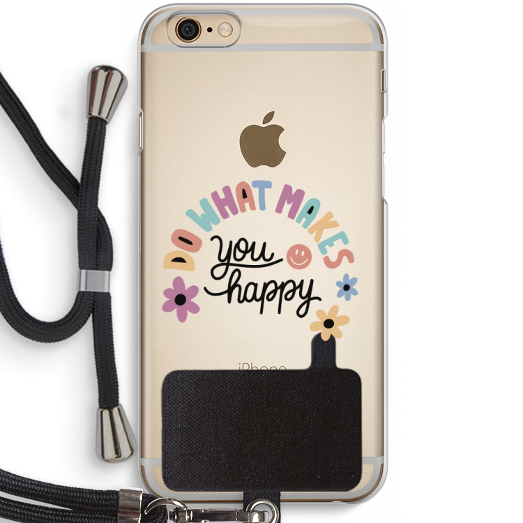 Happy days: iPhone 6 / 6S Transparant Hoesje met koord