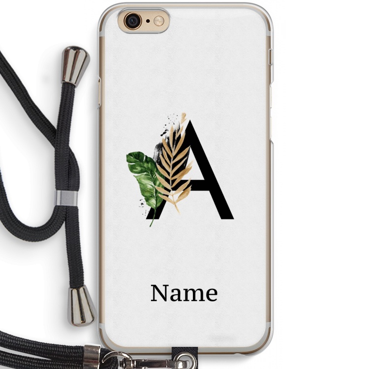 Charcoal Flora: iPhone 6 / 6S Transparant Hoesje met koord