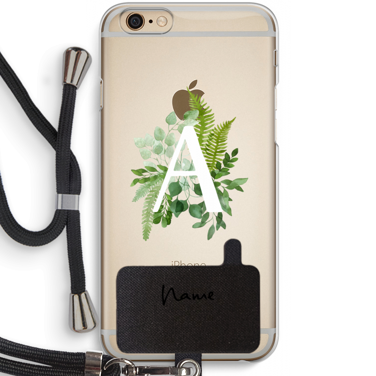Green Brush: iPhone 6 / 6S Transparant Hoesje met koord