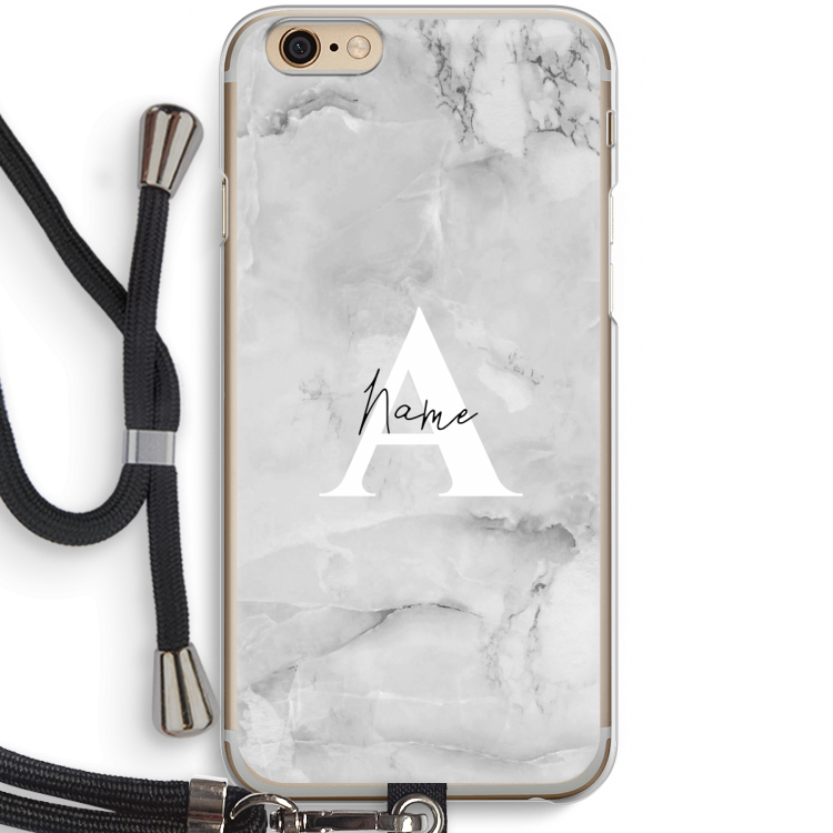 Ivory Marble: iPhone 6 / 6S Transparant Hoesje met koord