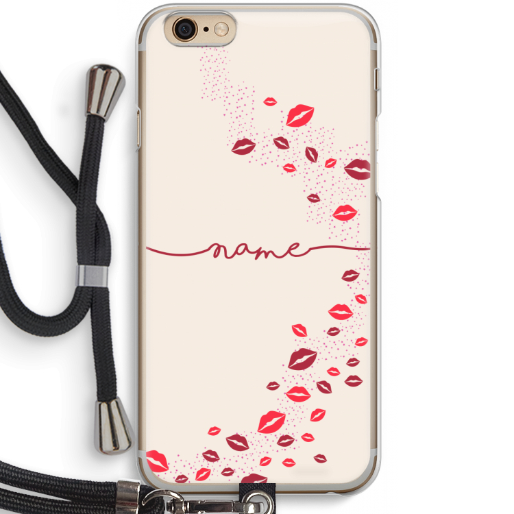 Kusjes: iPhone 6 / 6S Transparant Hoesje met koord