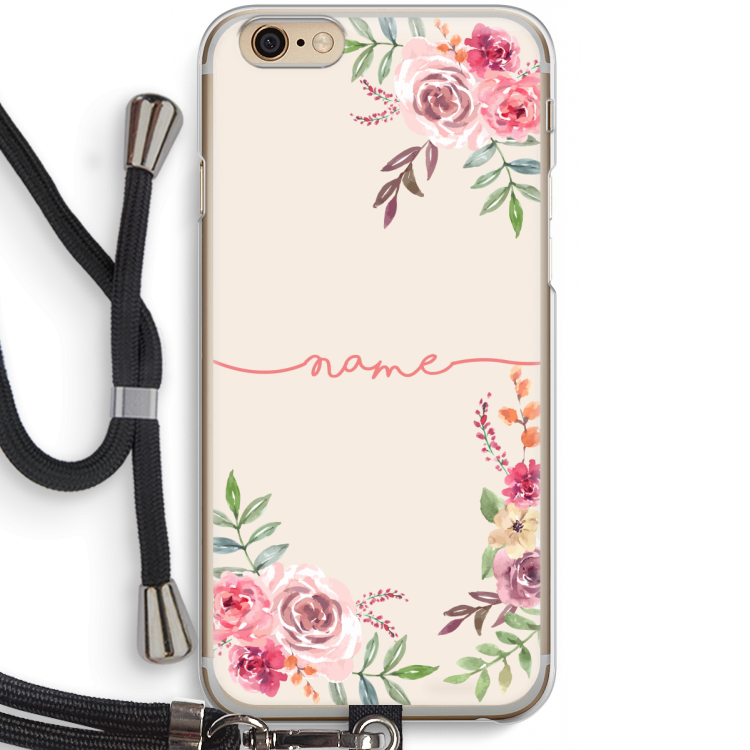 Rozen: iPhone 6 / 6S Transparant Hoesje met koord