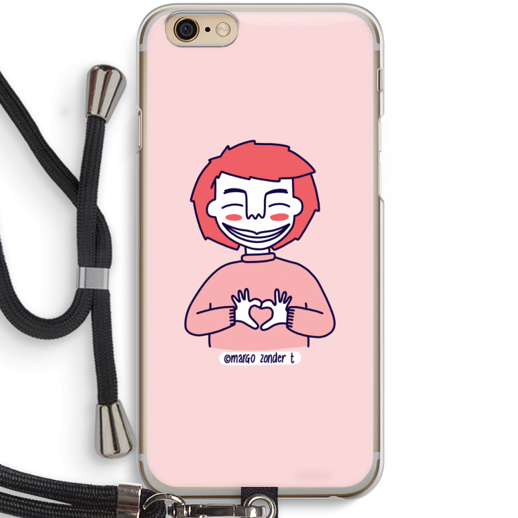 Hartje: iPhone 6 / 6S Transparant Hoesje met koord
