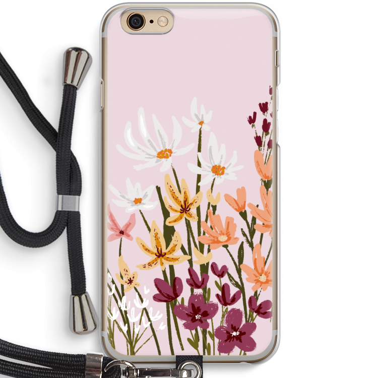 Painted wildflowers: iPhone 6 / 6S Transparant Hoesje met koord