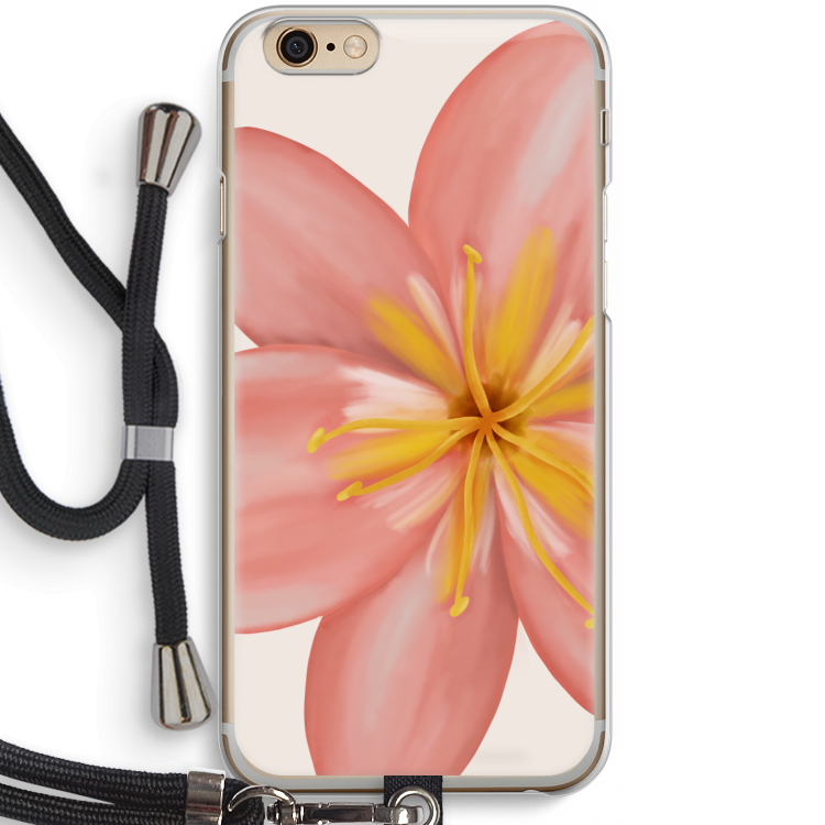 Pink Ellila Flower: iPhone 6 / 6S Transparant Hoesje met koord