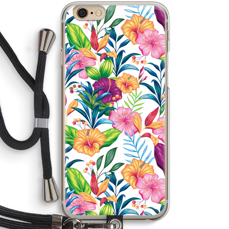Tropisch 2: iPhone 6 / 6S Transparant Hoesje met koord