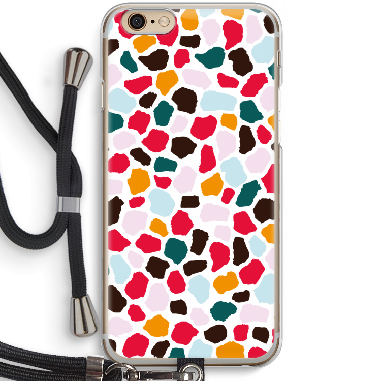 Colored Giraffe: iPhone 6 / 6S Transparant Hoesje met koord