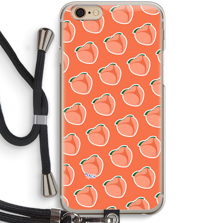 Just peachy: iPhone 6 / 6S Transparant Hoesje met koord