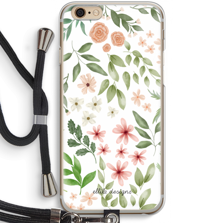 Botanical sweet flower heaven: iPhone 6 / 6S Transparant Hoesje met koord