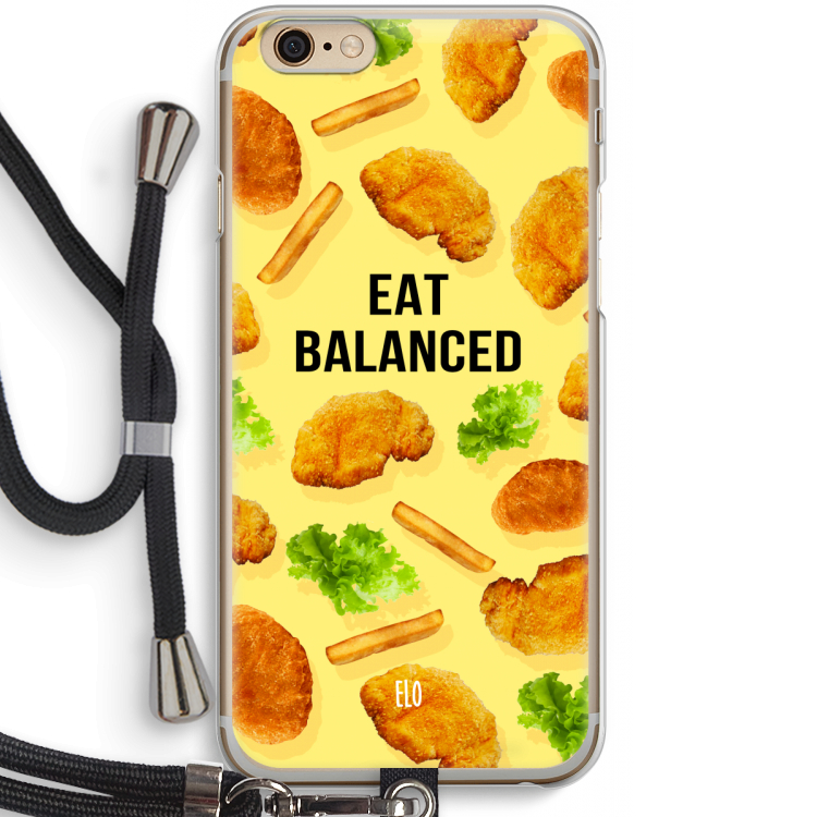 Eat Balanced: iPhone 6 / 6S Transparant Hoesje met koord