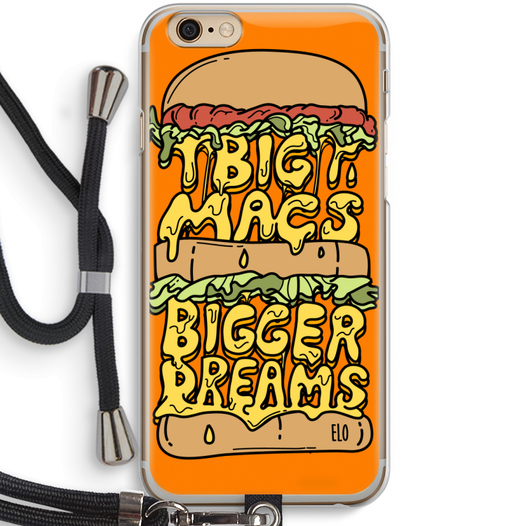 Big Macs Bigger Dreams: iPhone 6 / 6S Transparant Hoesje met koord