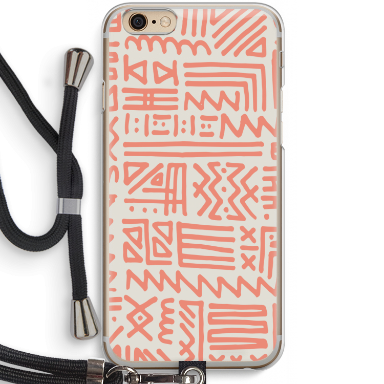Marrakech Pink: iPhone 6 / 6S Transparant Hoesje met koord