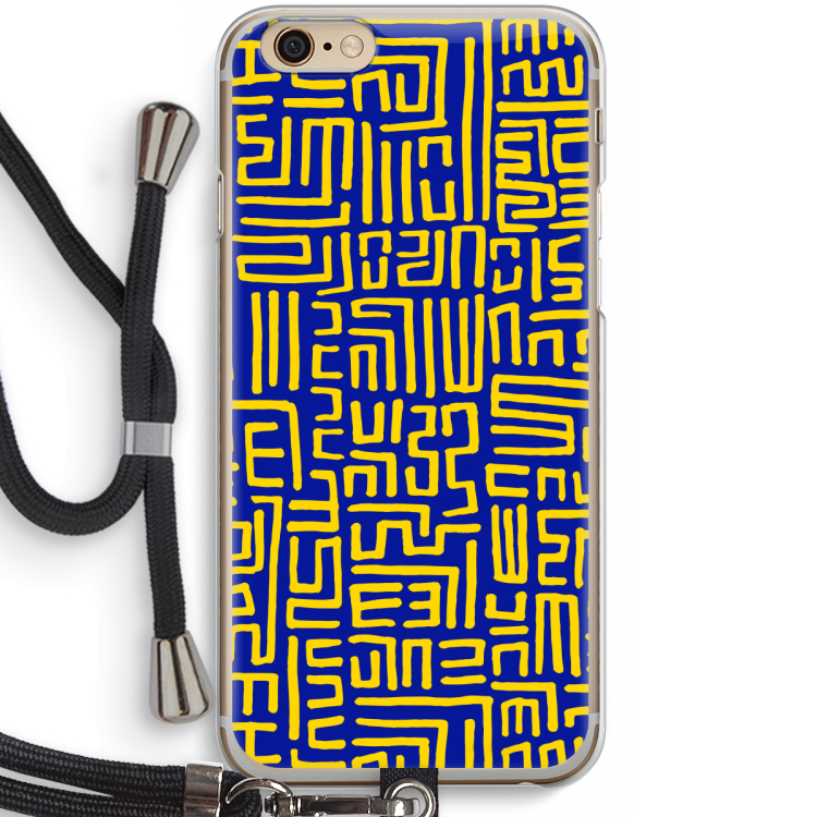Majorelle Blue Print: iPhone 6 / 6S Transparant Hoesje met koord