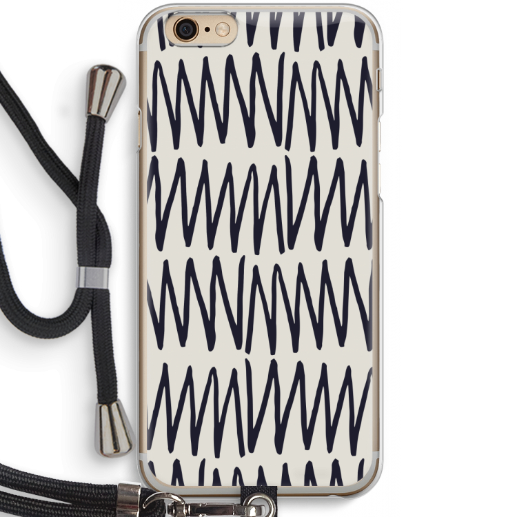Marrakech Zigzag: iPhone 6 / 6S Transparant Hoesje met koord