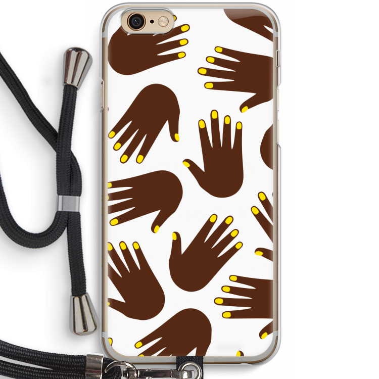 Hands dark: iPhone 6 / 6S Transparant Hoesje met koord