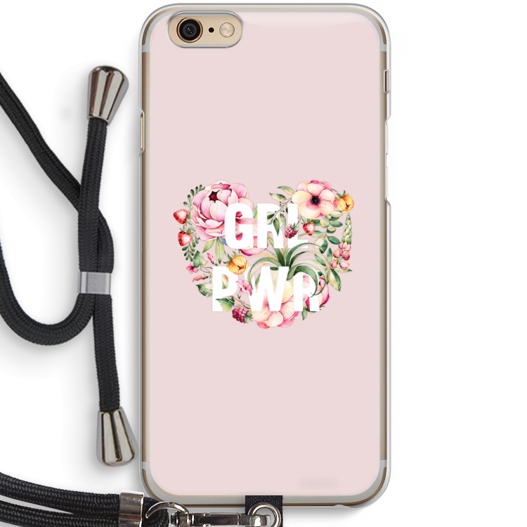 GRL PWR Flower: iPhone 6 / 6S Transparant Hoesje met koord