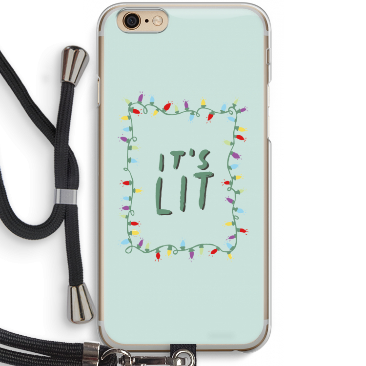 It's Lit: iPhone 6 / 6S Transparant Hoesje met koord