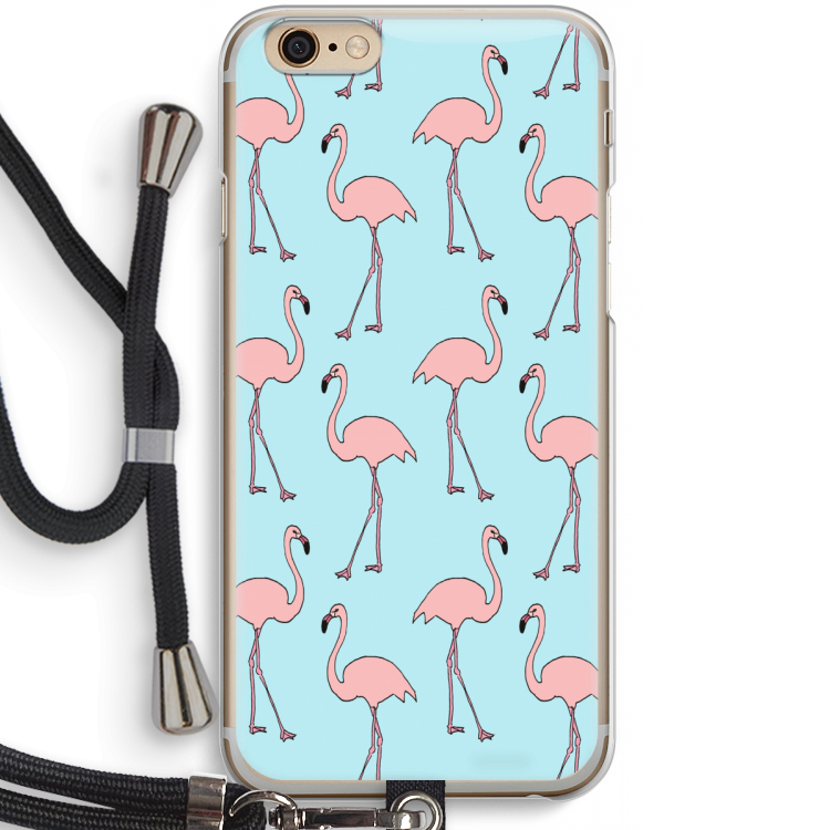 Anything Flamingoes: iPhone 6 / 6S Transparant Hoesje met koord