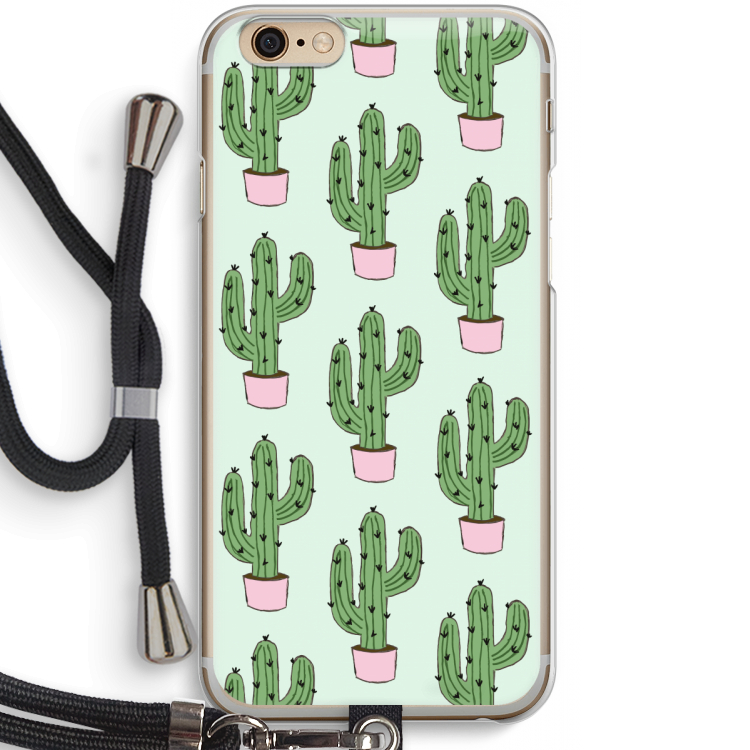 Cactus Lover: iPhone 6 / 6S Transparant Hoesje met koord