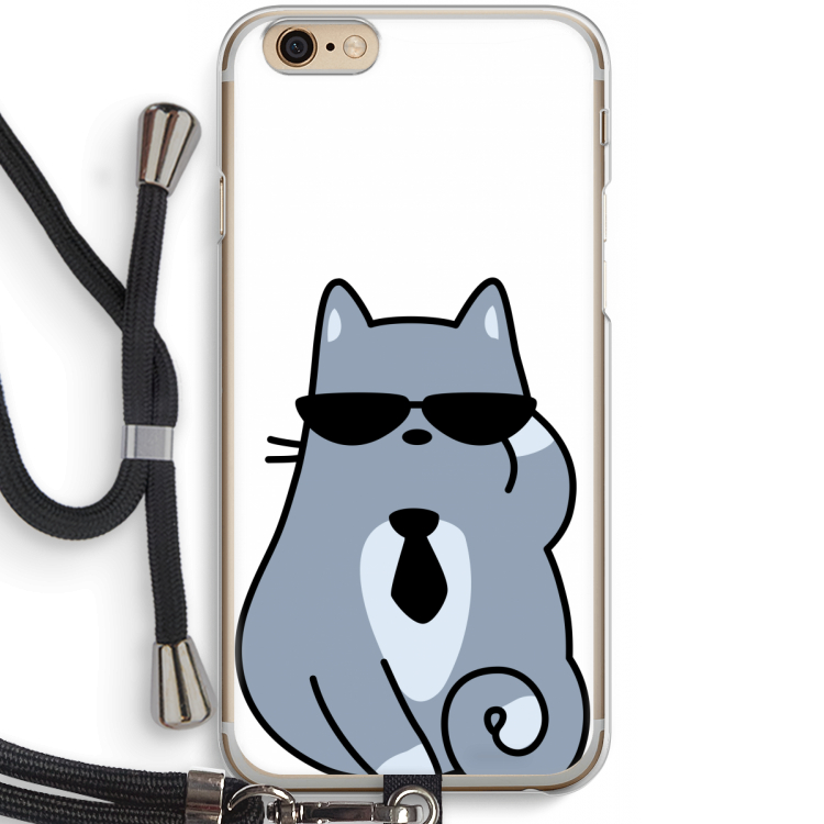 Cool cat: iPhone 6 / 6S Transparant Hoesje met koord