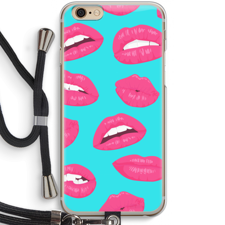 Bite my lip: iPhone 6 / 6S Transparant Hoesje met koord