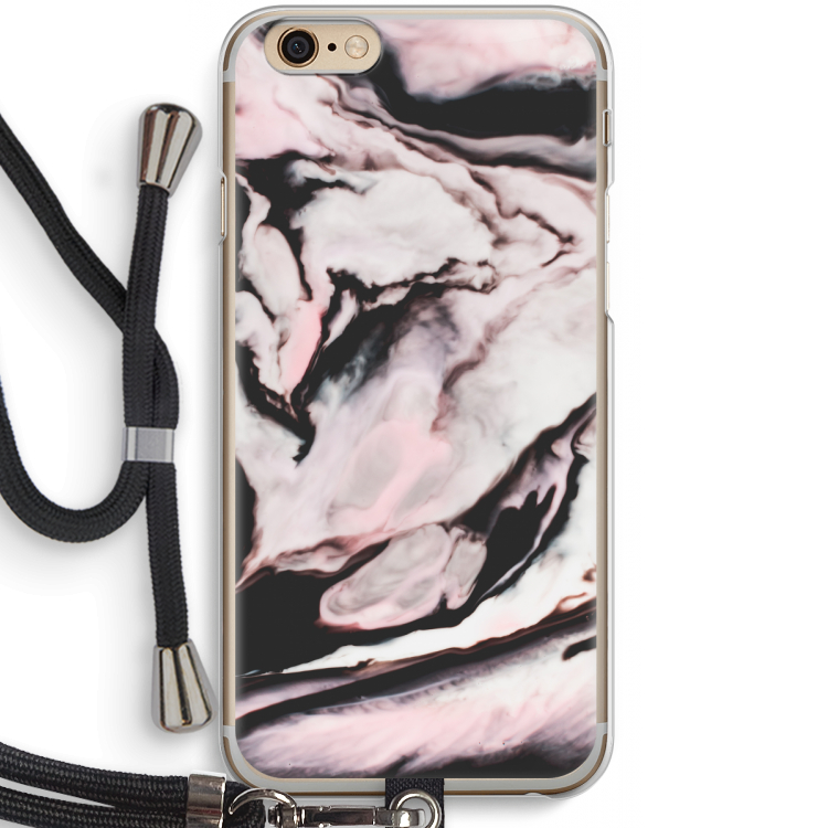 Roze stroom: iPhone 6 / 6S Transparant Hoesje met koord