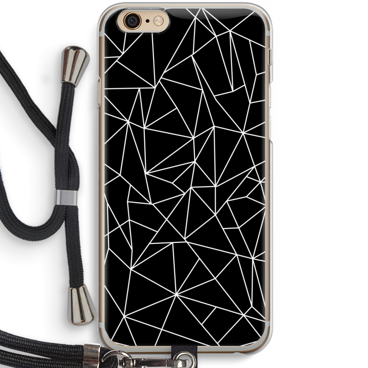 Geometrische lijnen wit: iPhone 6 / 6S Transparant Hoesje met koord