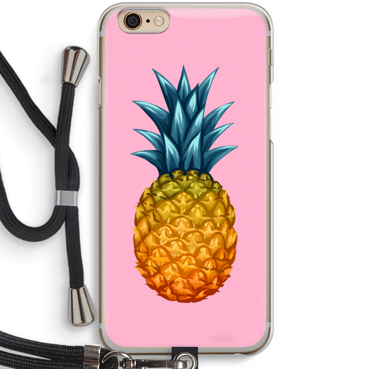 Grote ananas: iPhone 6 / 6S Transparant Hoesje met koord