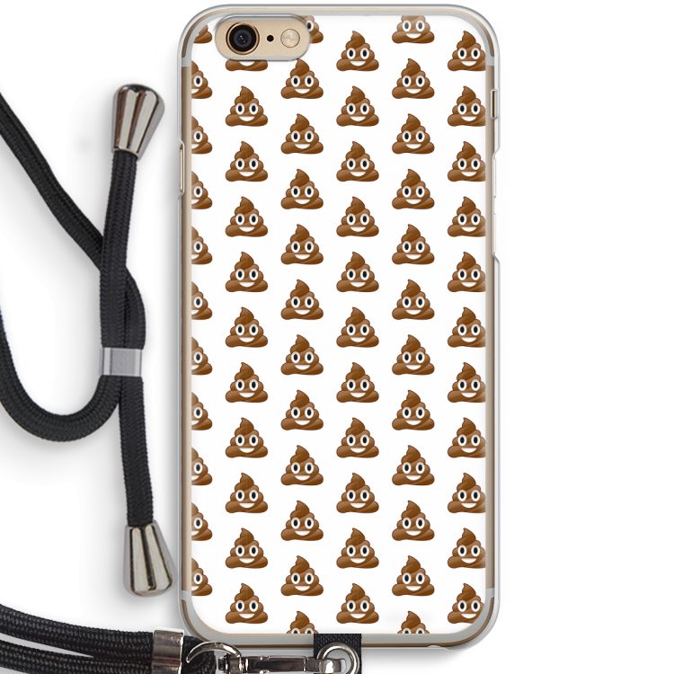Poop emoji: iPhone 6 / 6S Transparant Hoesje met koord