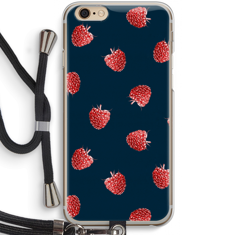 Framboosjes: iPhone 6 / 6S Transparant Hoesje met koord