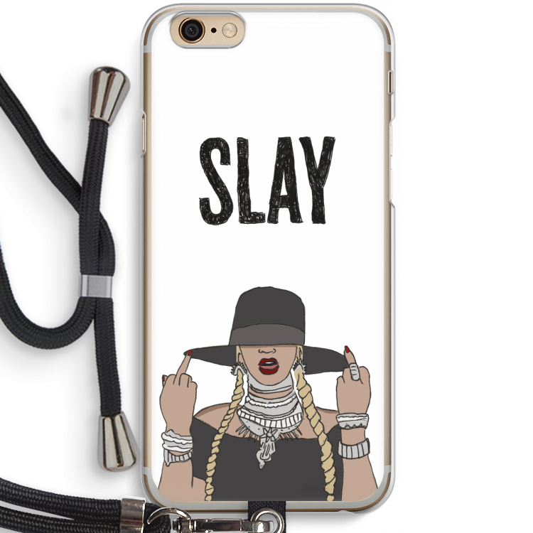 Slay All Day: iPhone 6 / 6S Transparant Hoesje met koord