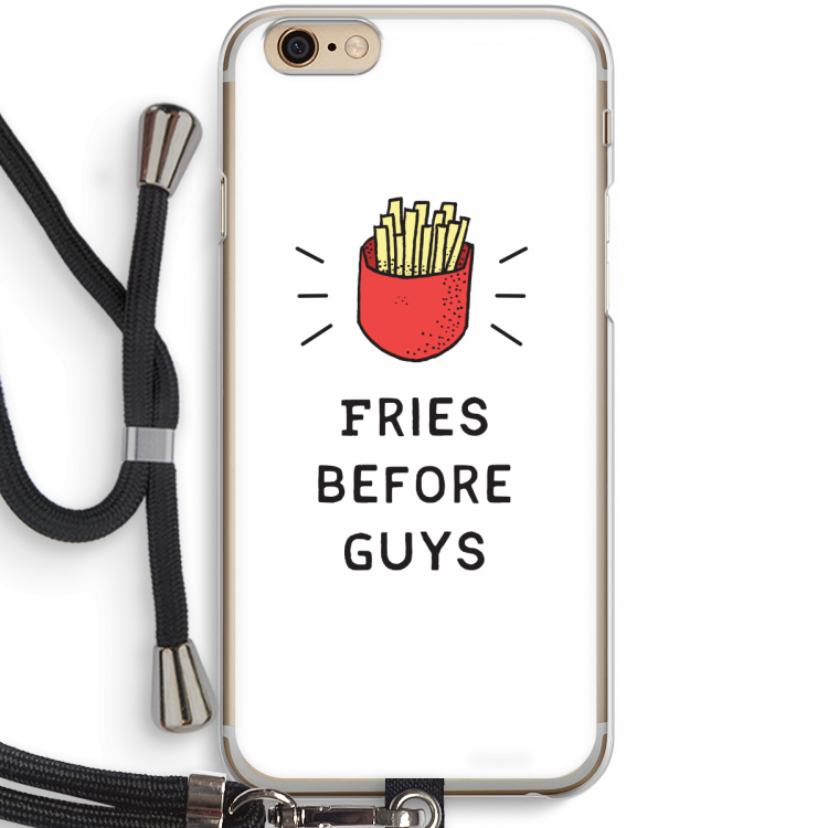 Fries before guys: iPhone 6 / 6S Transparant Hoesje met koord