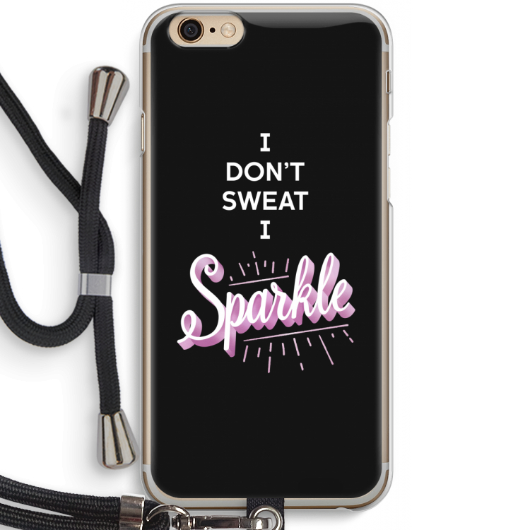 Sparkle quote: iPhone 6 / 6S Transparant Hoesje met koord