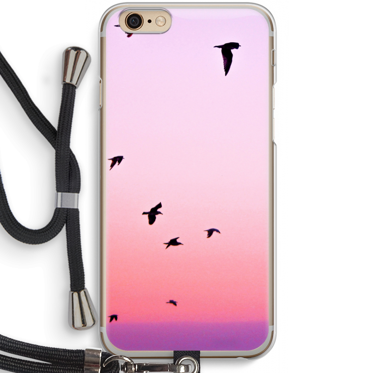 Fly away: iPhone 6 / 6S Transparant Hoesje met koord