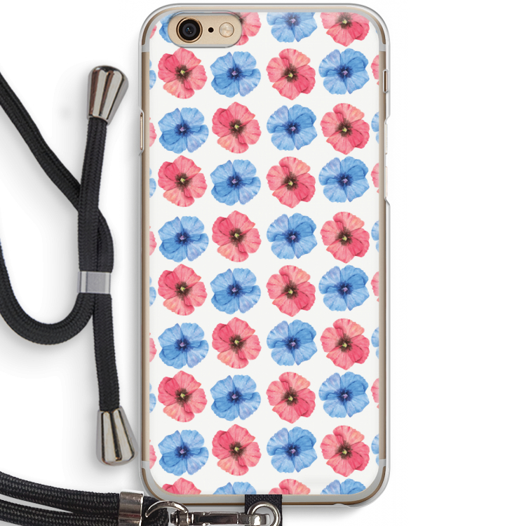 Klaproosjes: iPhone 6 / 6S Transparant Hoesje met koord