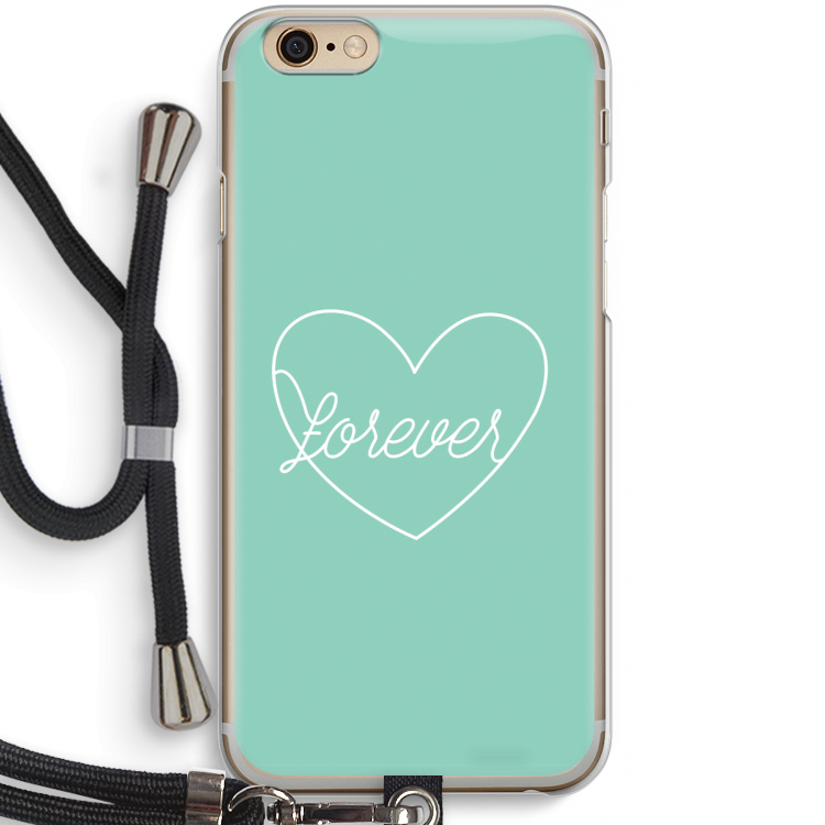 Forever heart pastel: iPhone 6 / 6S Transparant Hoesje met koord