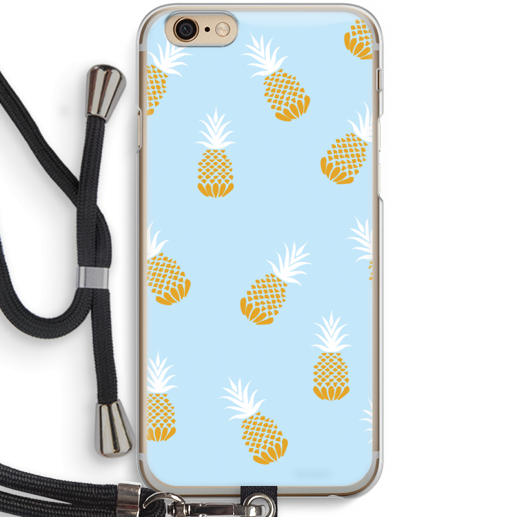 Ananasjes: iPhone 6 / 6S Transparant Hoesje met koord