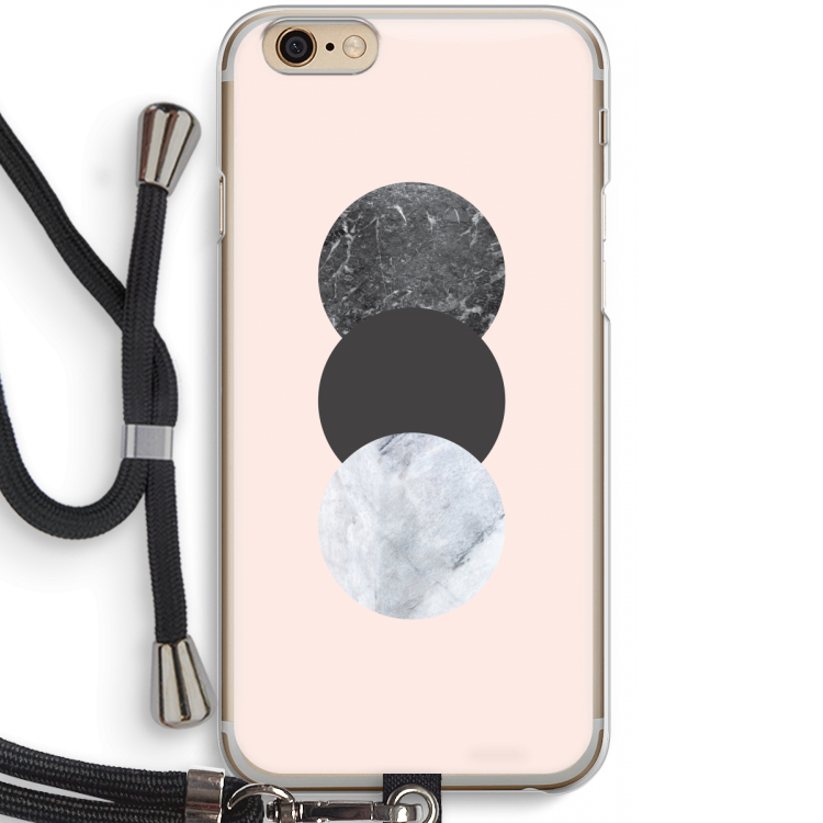 Marmeren cirkels: iPhone 6 / 6S Transparant Hoesje met koord