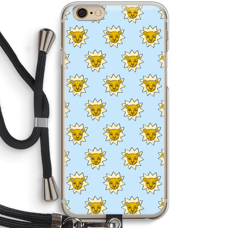 Leeuwenkoppen: iPhone 6 / 6S Transparant Hoesje met koord