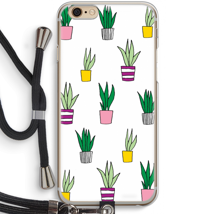 Sanseveria: iPhone 6 / 6S Transparant Hoesje met koord