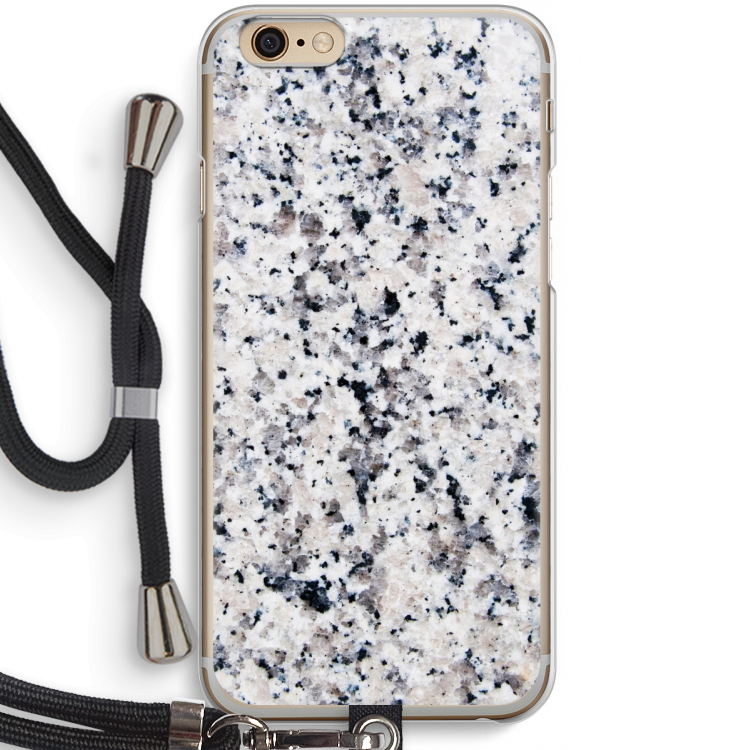 Gespikkelde marmer: iPhone 6 / 6S Transparant Hoesje met koord