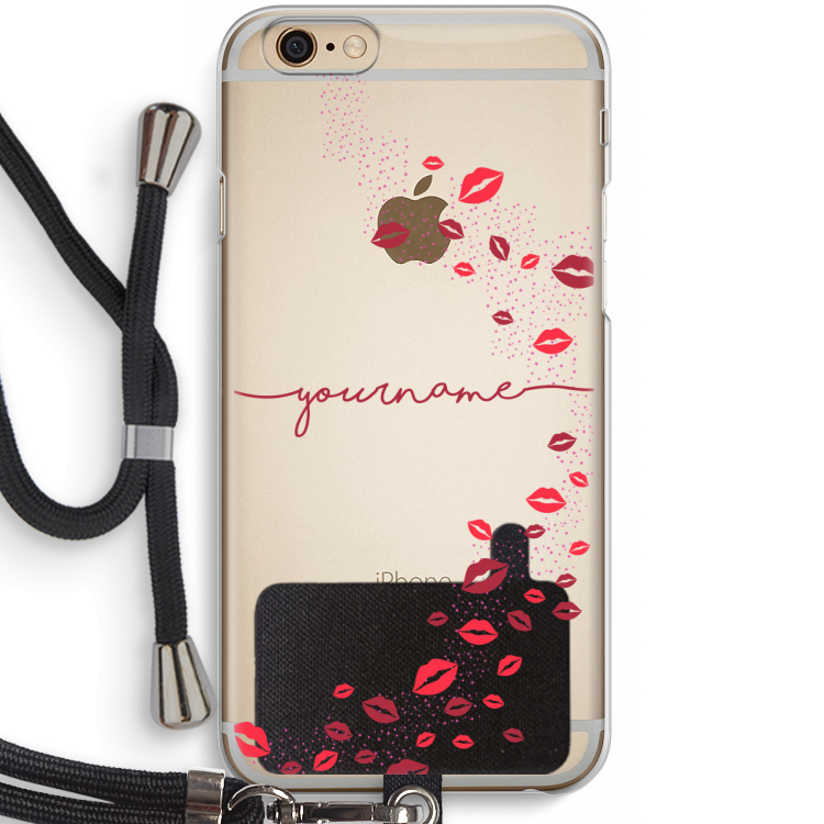 Kusjes: iPhone 6 / 6S Transparant Hoesje met koord