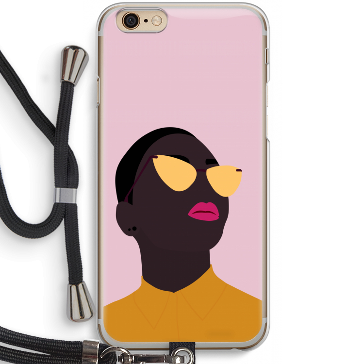 Yellow glasses: iPhone 6 / 6S Transparant Hoesje met koord