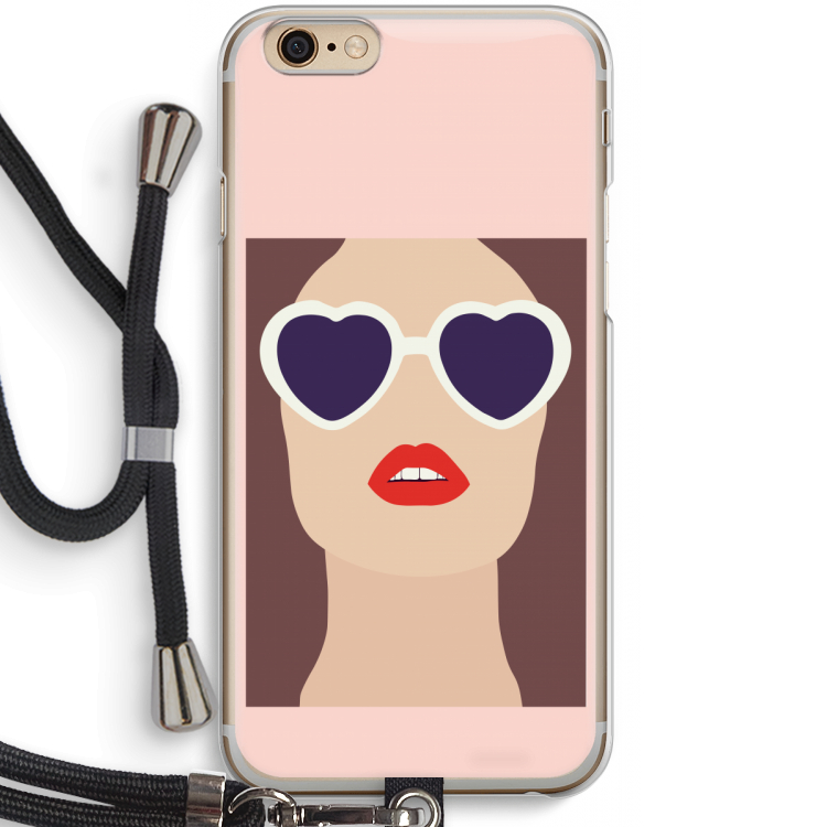 Red lips: iPhone 6 / 6S Transparant Hoesje met koord