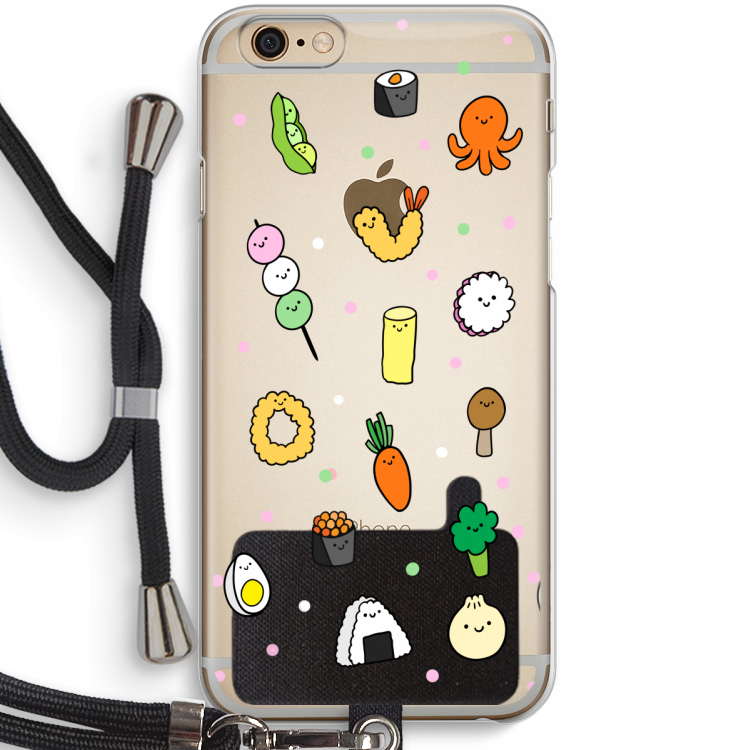 Happy bento friends: iPhone 6 / 6S Transparant Hoesje met koord