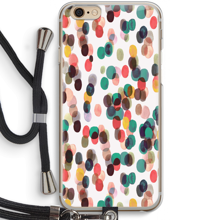 Tropical Dots: iPhone 6 / 6S Transparant Hoesje met koord