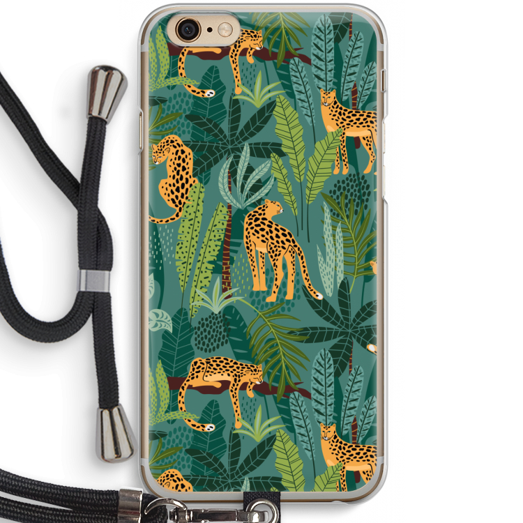 Luipaard 2: iPhone 6 / 6S Transparant Hoesje met koord