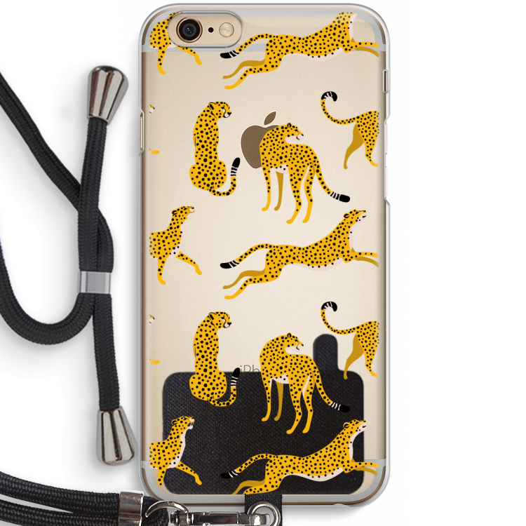 Luipaard: iPhone 6 / 6S Transparant Hoesje met koord