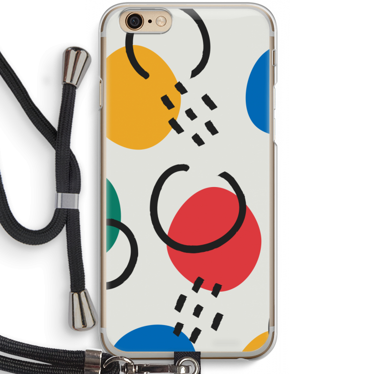 Illustratieve pop 3: iPhone 6 / 6S Transparant Hoesje met koord