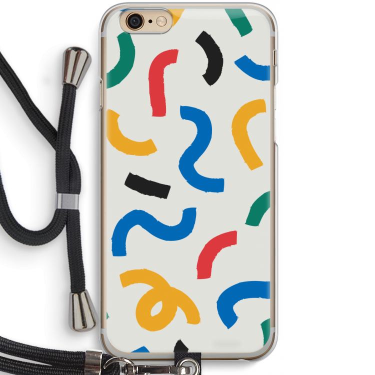 Illustratieve pop 2: iPhone 6 / 6S Transparant Hoesje met koord